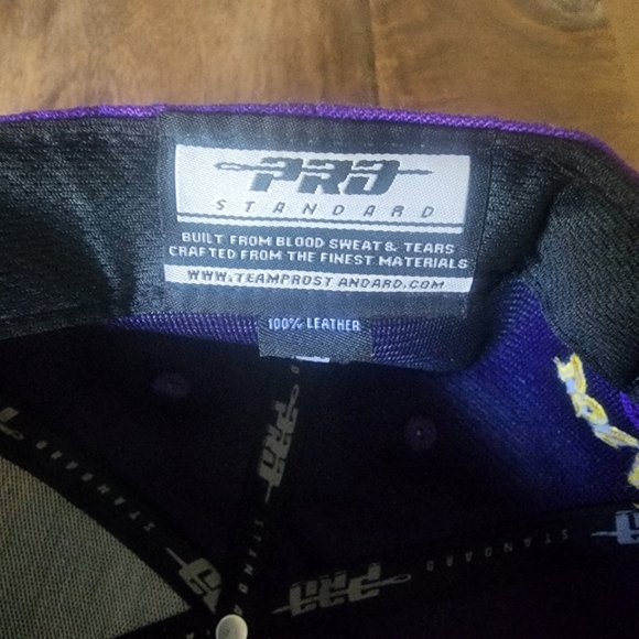 Pro Standard Purple NBA Los Angeles Lakers Wordmark/Logo Snapback Hat Cap - Picture 11 of 14